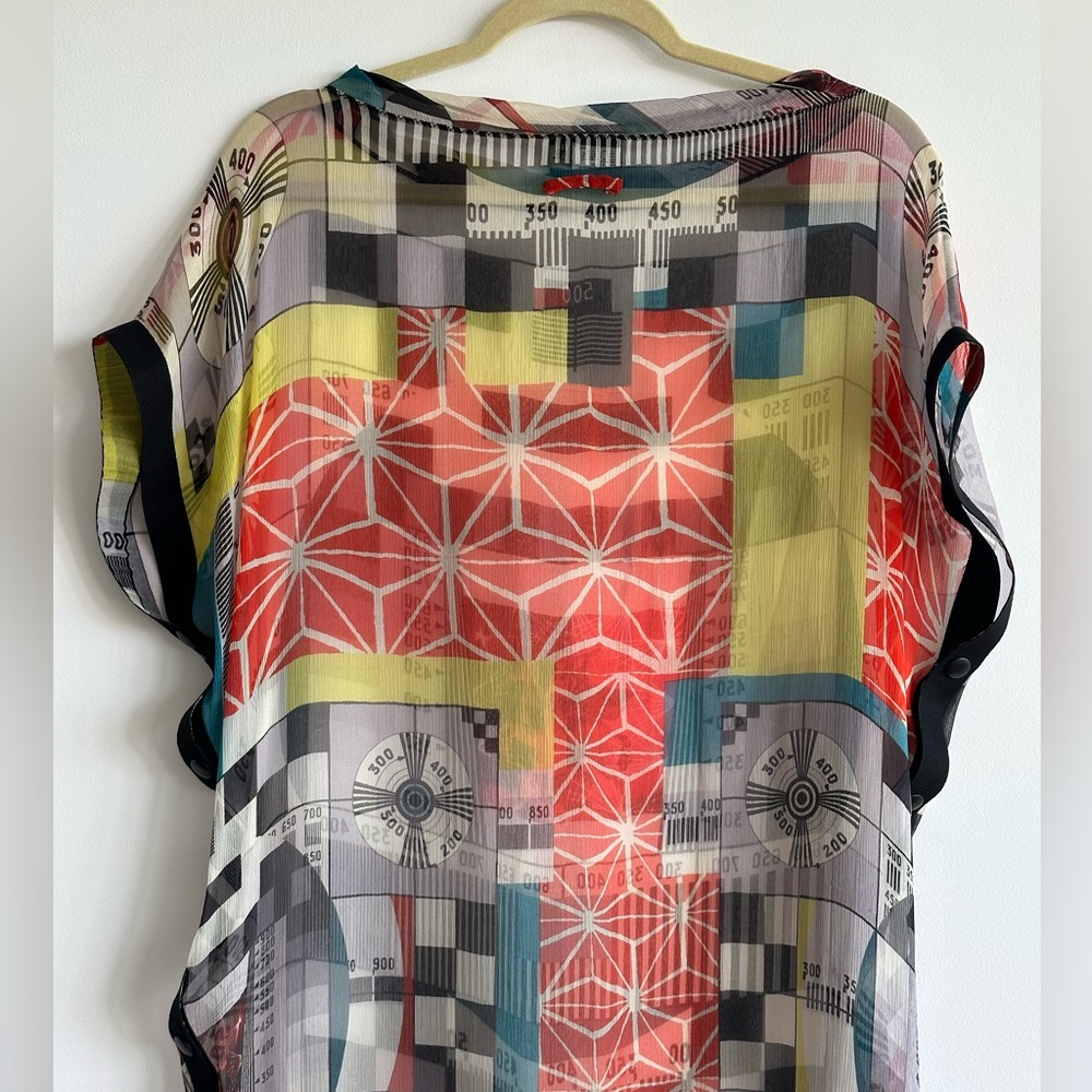 NWOT Jean Paul Gaultier Silk Tunic Caftan with Buttons and Woven Bottom Size S - Picture 8 of 10